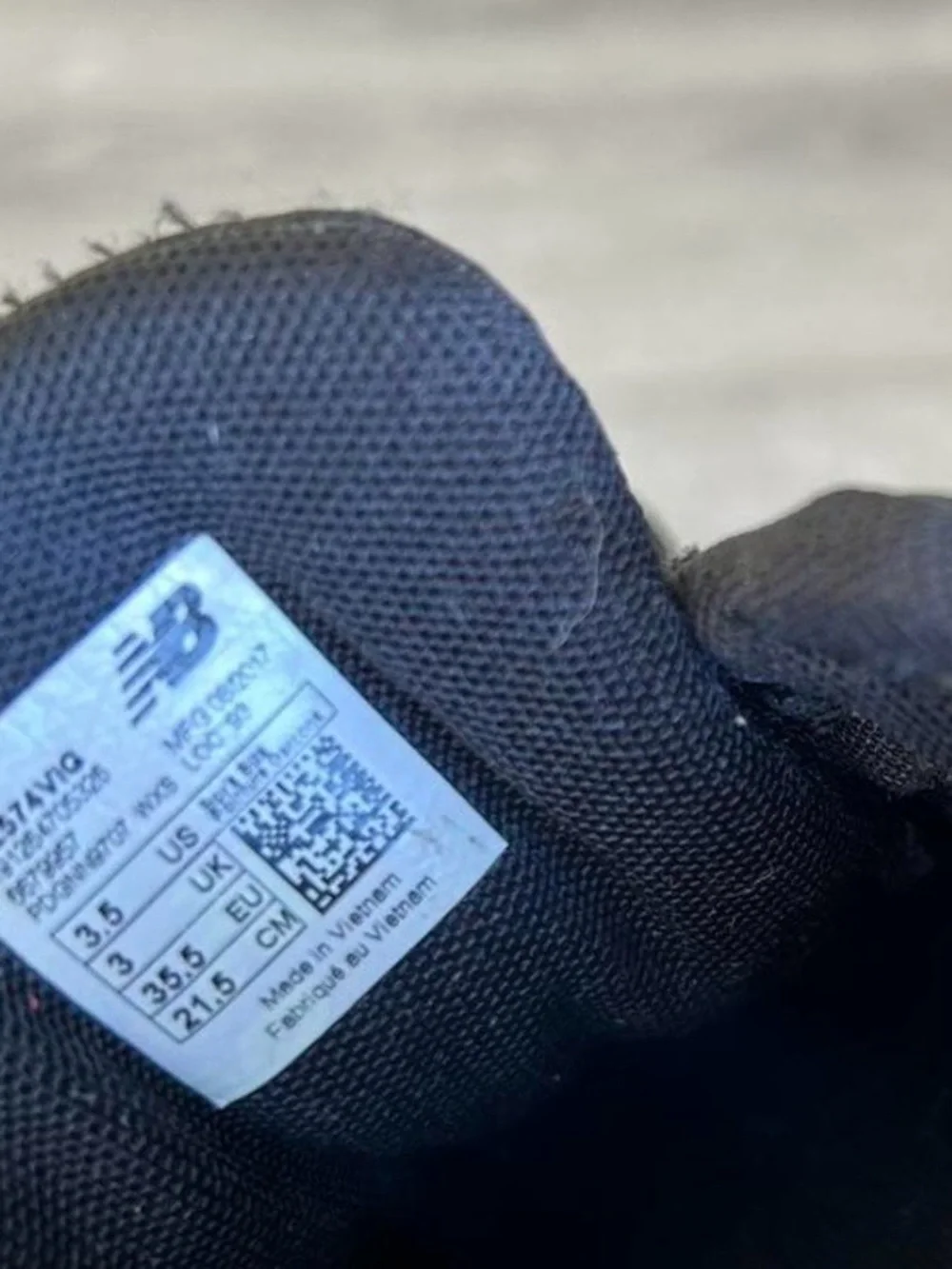 New Balance Kids Black Sneakers with Gray Accents